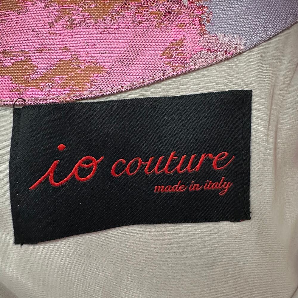 Io Couture Floral Foliage Pastel Fit & Flare Pleated Structured Mini Dress US 40 - Picture 6 of 12